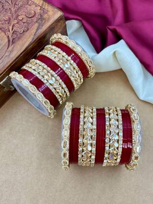 premium punjabi kundan chura set for brides 3