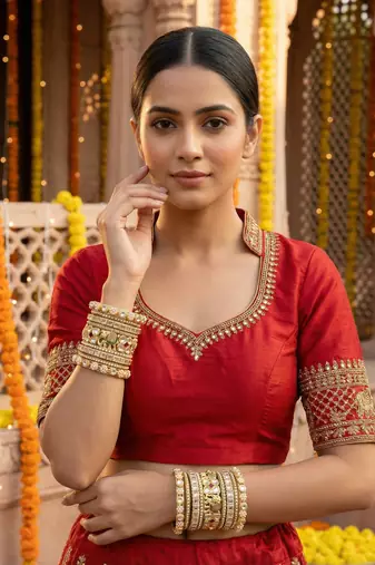 Traditional heritage gold bangles set