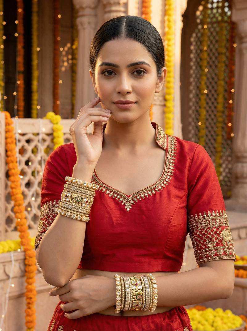 Traditional heritage gold bangles set