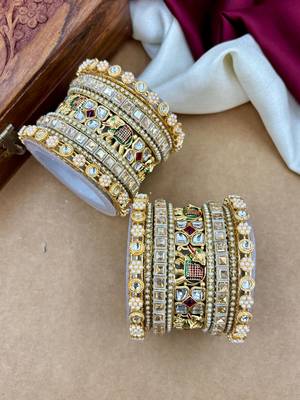heritage-inspired gold bangles set for special occasions 2