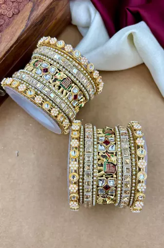 heritage-inspired gold bangles set for special occasions