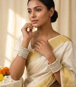 Pearl kundan bangles set