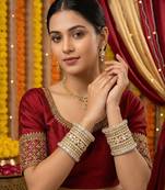 Bridal pearl kundan bangles set