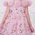 onion pink net long dress with sequins and flowers