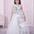 white organza party gown with sleeveless style