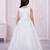 white organza party gown with sleeveless style