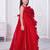 red organza gown with sleeveless style