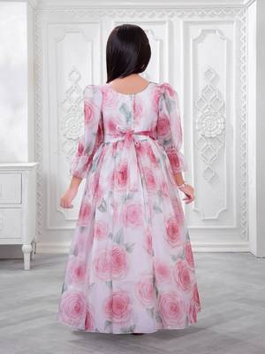 off white organza gown with floral printed design 2