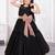 black net party gown with sequin bow for girls