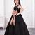 black net party gown with sequin bow for girls