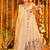 Off white silk embroidered Anarkali suit