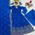 Blue silk embroidered Anarkali suit