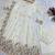 Off white silk embroidered Anarkali suit