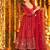 Red silk embroidered Anarkali suit