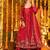 Red silk embroidered Anarkali suit