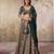 Green Printed Crepe Lehenga With Dupatta