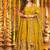 Yellow silk embroidered Anarkali suit
