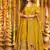Yellow silk embroidered Anarkali suit