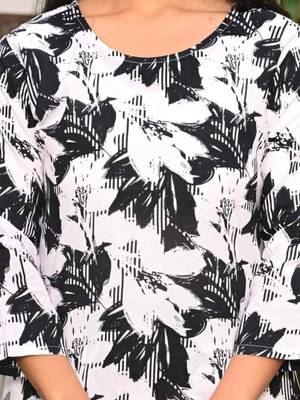 white cotton kurta set with floral printed design 5
