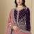 purple velvet salwar kameez with embroidered work