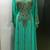 Sea green arabic fancy sleeves kaftan with heavy beading work