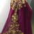 Wine beautiful arabic gold beaded work farasha kaftan