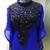 Royal blue fancy dubai black beaded farasha