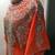 Orange heavy silver stone work arabic farasha kaftan