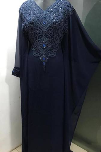 Navy blue fancy ramadan collection farasha kaftan