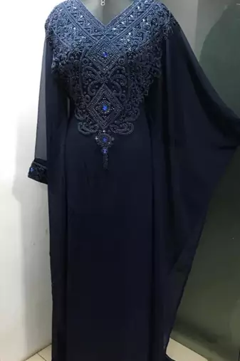 Navy blue fancy ramadan collection farasha kaftan