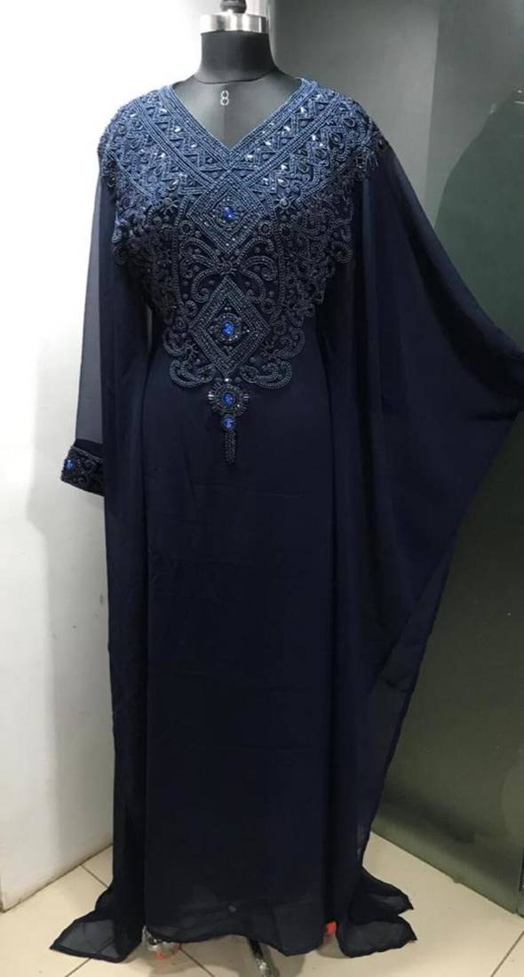 Navy blue fancy ramadan collection farasha kaftan