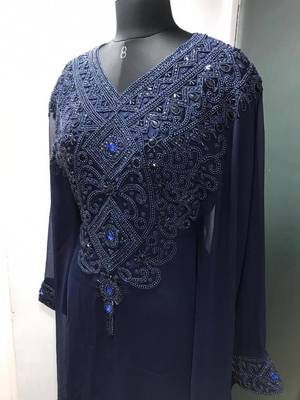 Navy blue fancy ramadan collection farasha kaftan 3