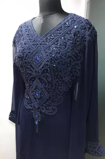 Navy blue fancy ramadan collection farasha kaftan