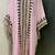 Baby pink arabic gold and white embroidery work jalabiya kaftan