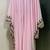 Baby pink arabic gold and white embroidery work jalabiya kaftan