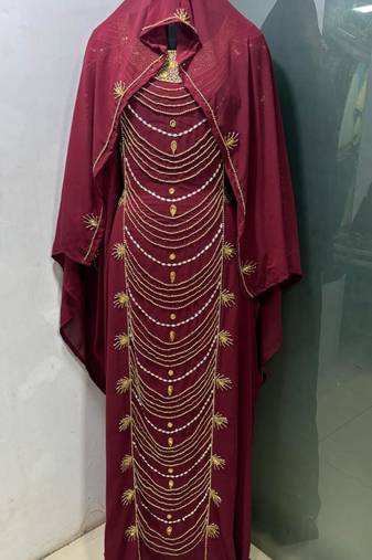Maroon ramadan special farasha kaftan