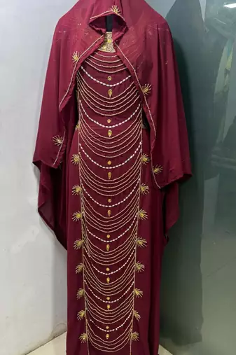 Maroon ramadan special farasha kaftan