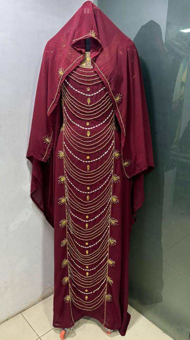 Maroon ramadan special farasha kaftan
