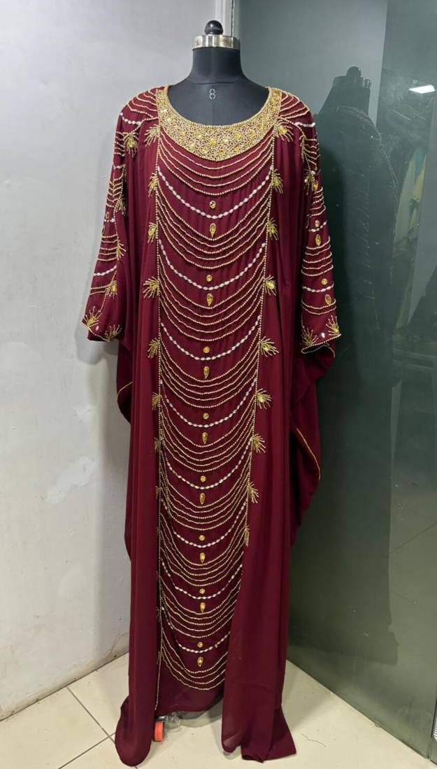 Maroon ramadan special farasha kaftan