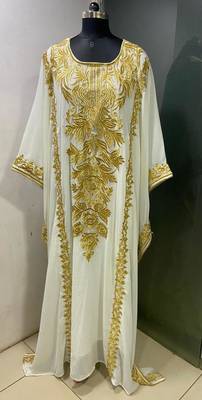 White designer ramadan special farasha kaftan 1