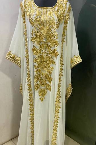 White designer ramadan special farasha kaftan