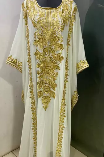 White designer ramadan special farasha kaftan