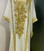 White designer ramadan special farasha kaftan
