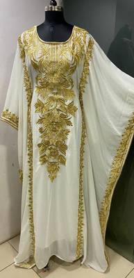 White designer ramadan special farasha kaftan 2