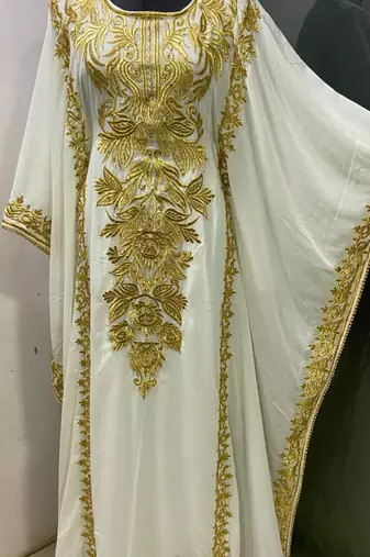 White designer ramadan special farasha kaftan