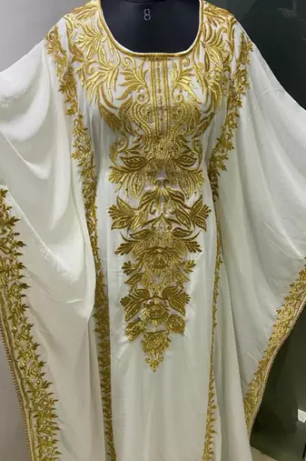 White designer ramadan special farasha kaftan