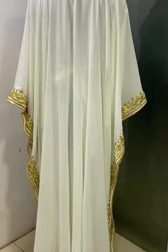 White designer ramadan special farasha kaftan
