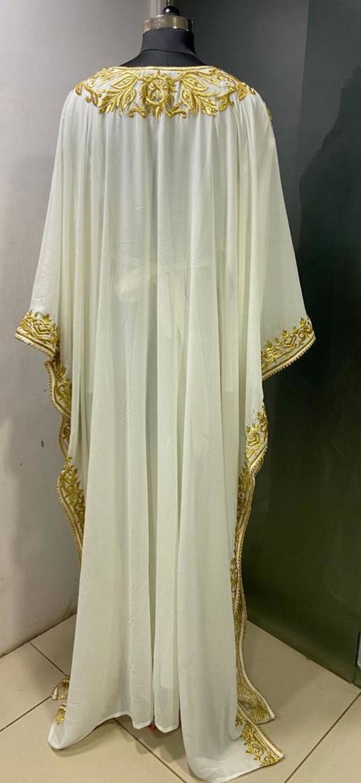 White designer ramadan special farasha kaftan