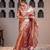 Rose Gold embroidered pure tissue silk saree with blouse
