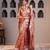 Rose Gold embroidered pure tissue silk saree with blouse